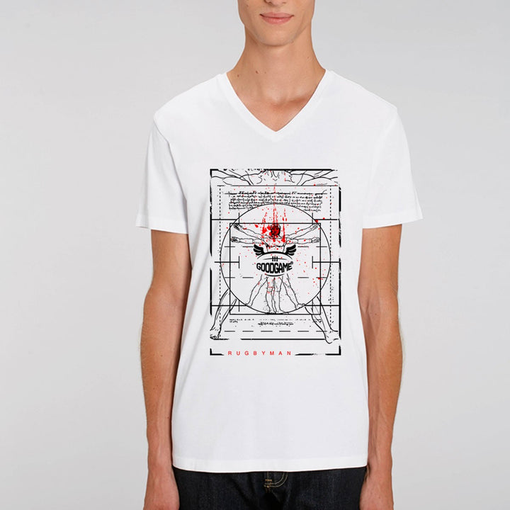 T-shirt  Col V blanc Vitruve