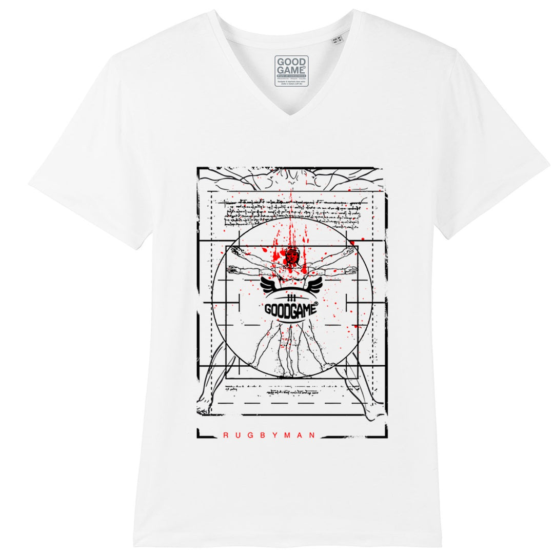 T-shirt  Col V blanc Vitruve
