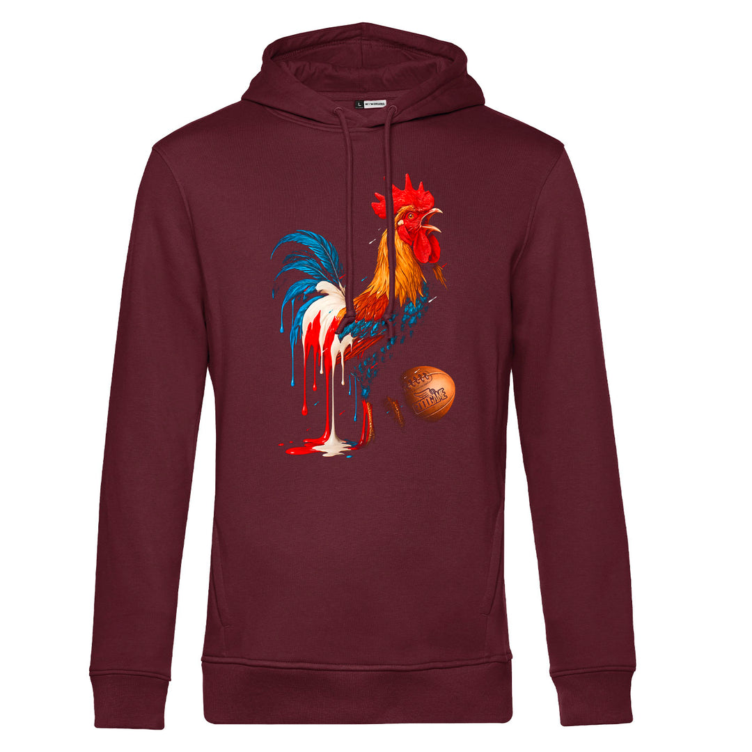 Sweat capuche coq liquide
