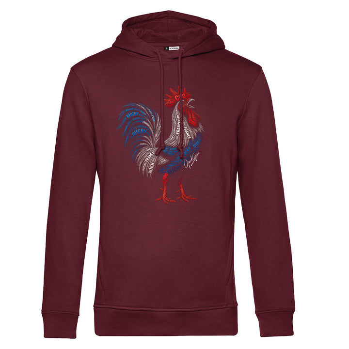 Sweat capuche coq Typo