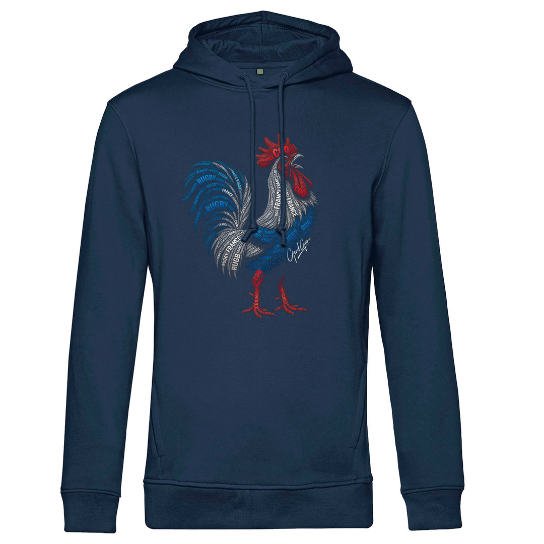 Sweat capuche coq Typo