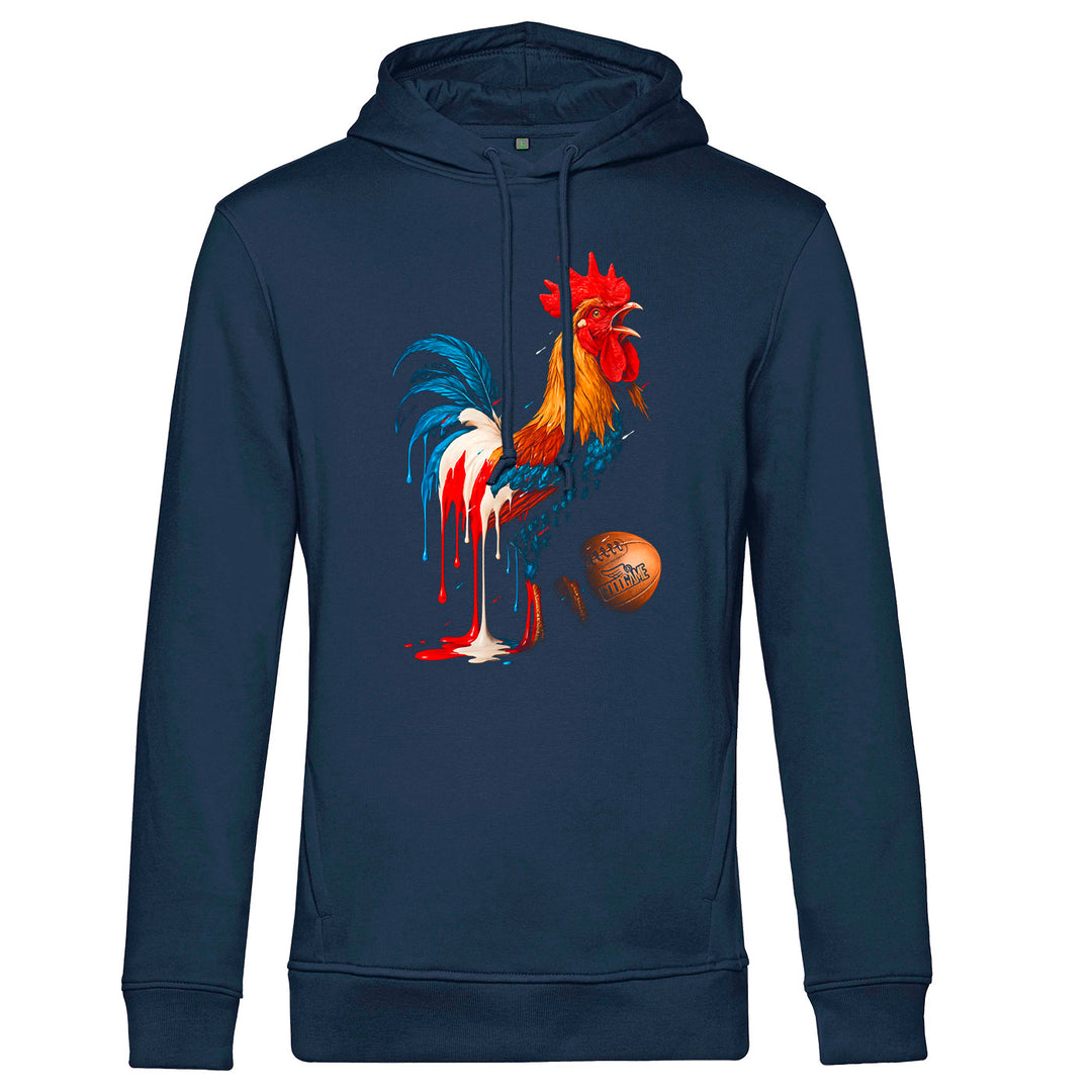 Sweat capuche coq liquide