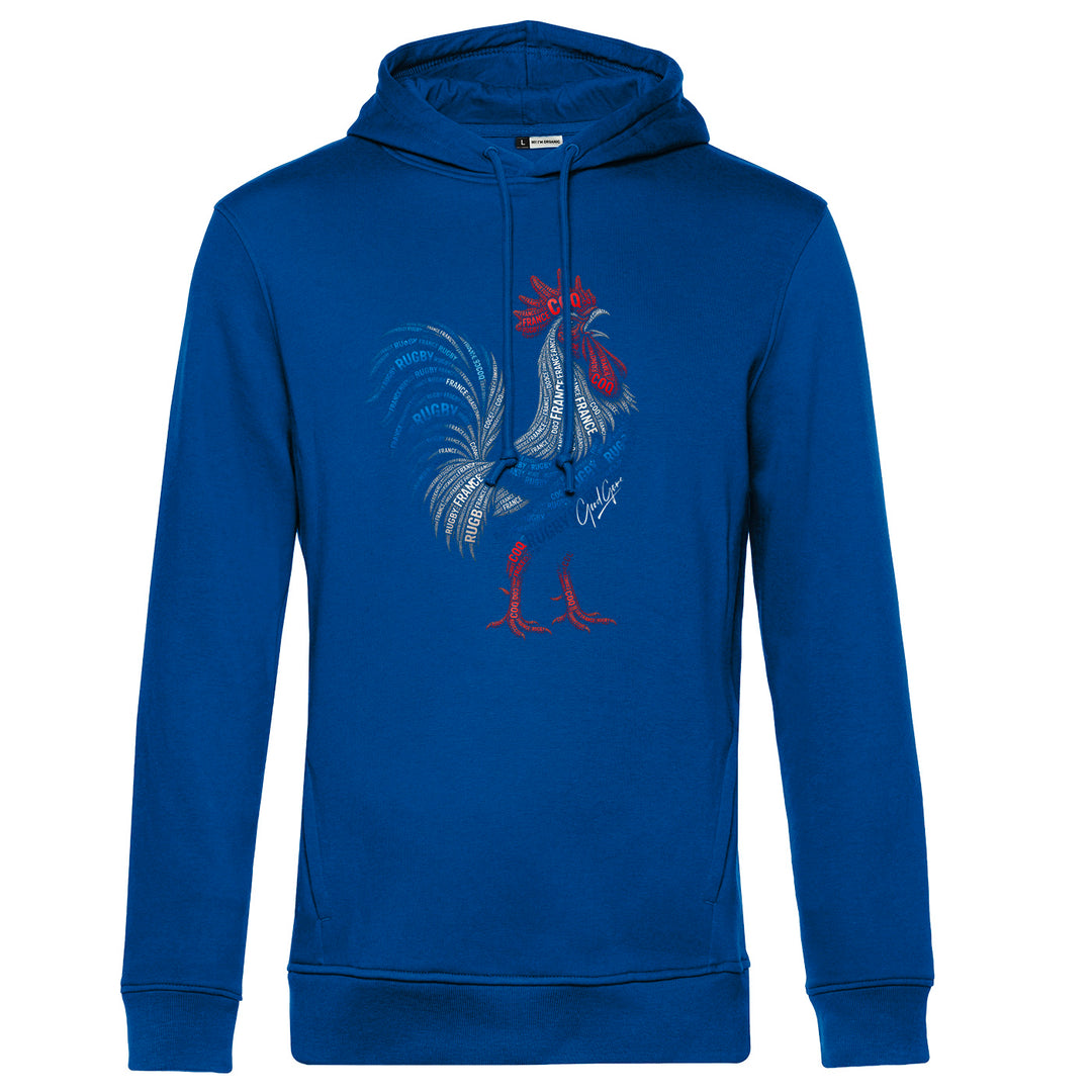 Sweat capuche coq Typo