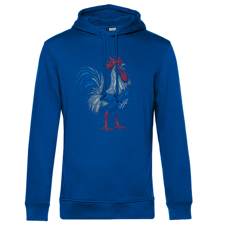 Sweat capuche coq Typo