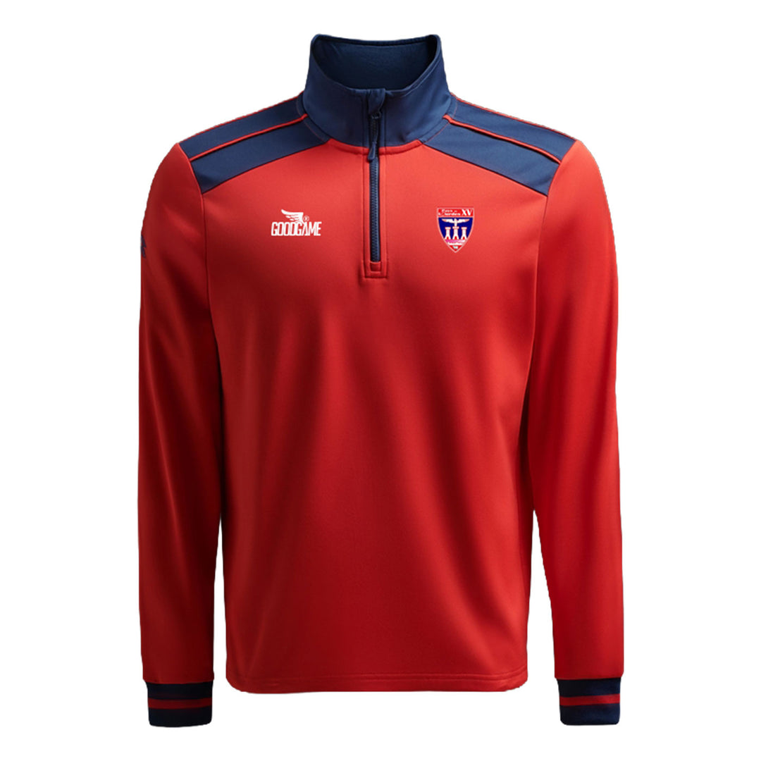 Sweat demi-zip technique rouge